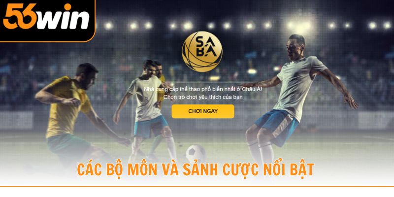 Khám phá các bộ môn thể thao và sảnh cược nổi bật tại 56win